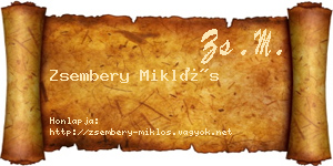 Zsembery Miklós névjegykártya