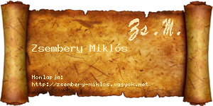 Zsembery Miklós névjegykártya