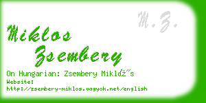 miklos zsembery business card